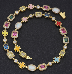 Gold-Plated Hip-Hop Gemstone Necklace by ShopKE254