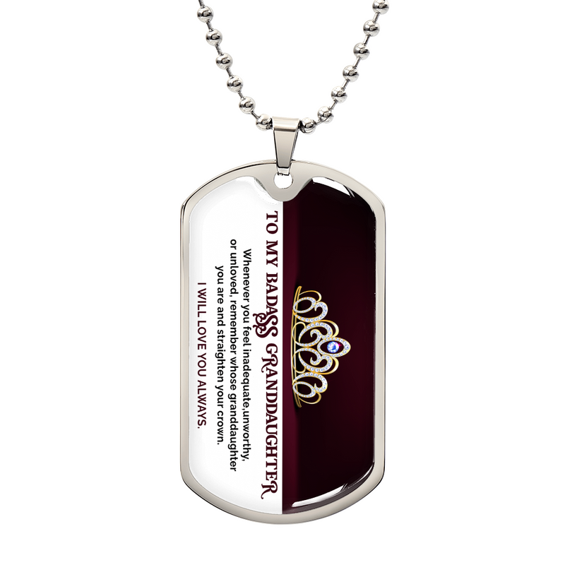 My Badass Granddaughter - Dog Tag Necklace by ShineOn Fulfillment