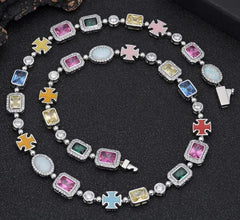 Gold-Plated Hip-Hop Gemstone Necklace by ShopKE254