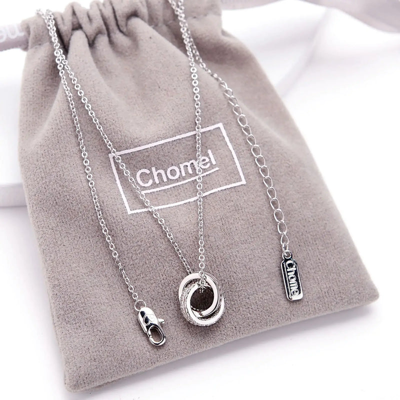 Chomel S925 Silver Double Ring Necklace for Women by ShopKE254