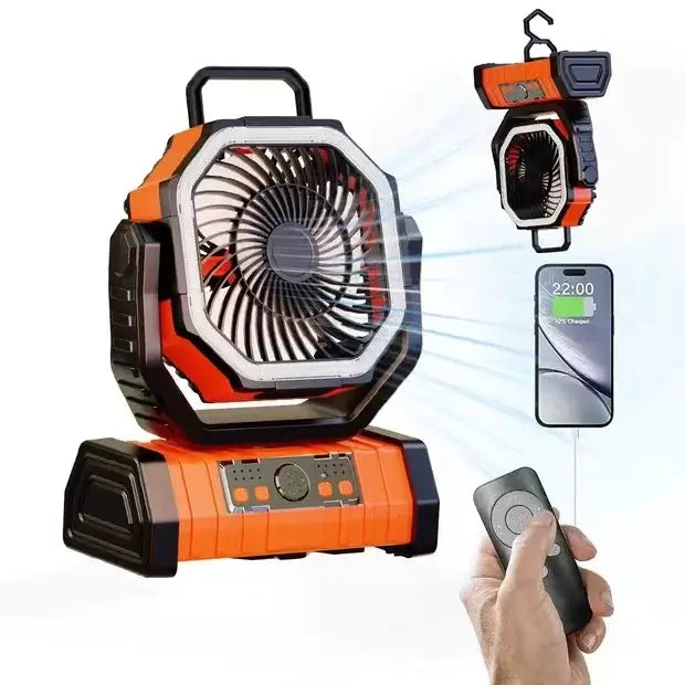 Outdoor Household Power Bank LED Light Camping Fan by ShopKE254